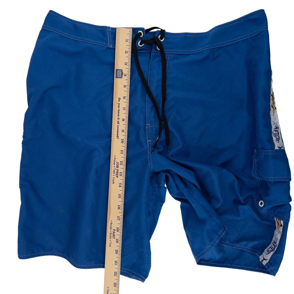 AFTCO Board Shorts Mens 38 Blue Fish Fishing Pool Outdoor Beach Surf Swim Trunks